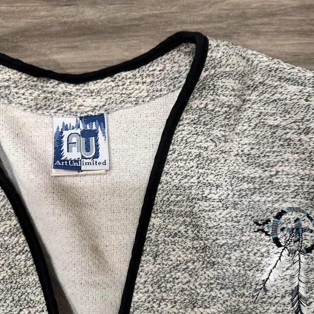 Art-unlimited Vintage Women's Grey and Cream Cardigan - Picture 4 of 5